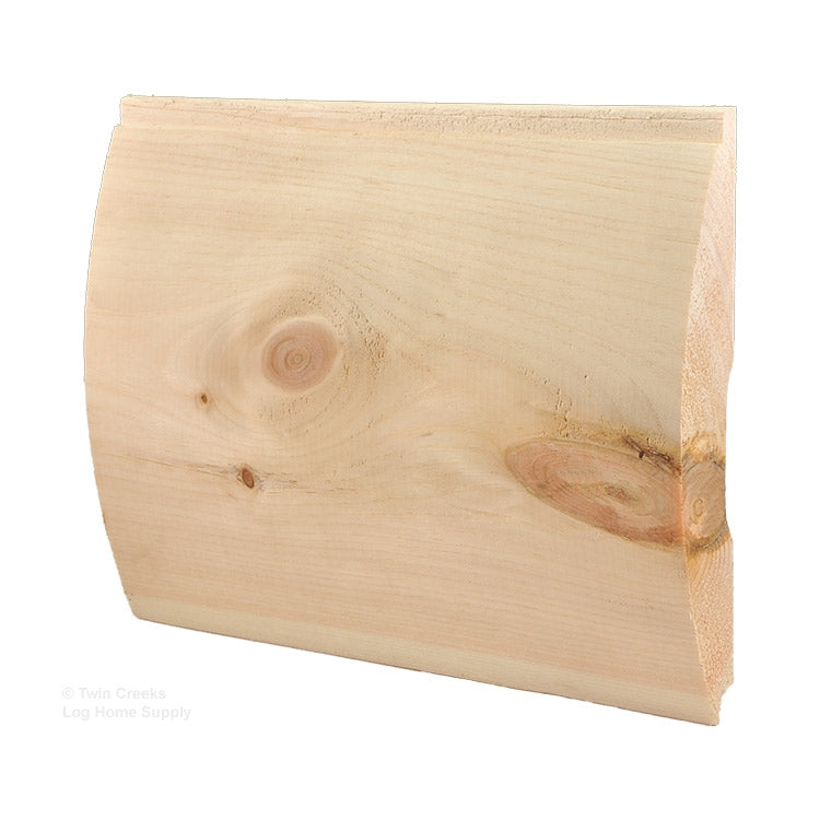 2x8 White Pine "D" Log Siding (Front)