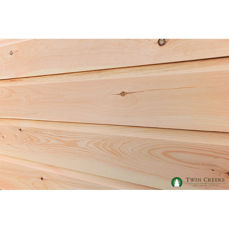 5/4x12 White Pine Chink Log Siding (Angled)