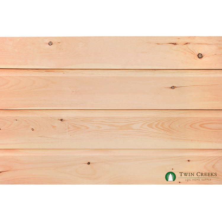 5/4x12 White Pine Chink Log Siding (Installed)
