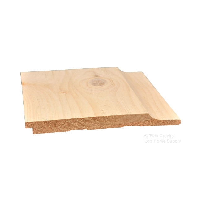 5/4x12 White Pine Chink Log Siding - German Chink - Profile