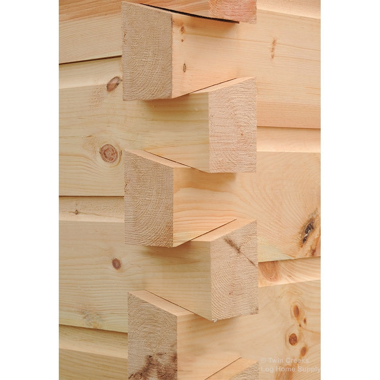 6x12 White Pine Air Dried Chink Logs (Dovetail End Corner Joint)
