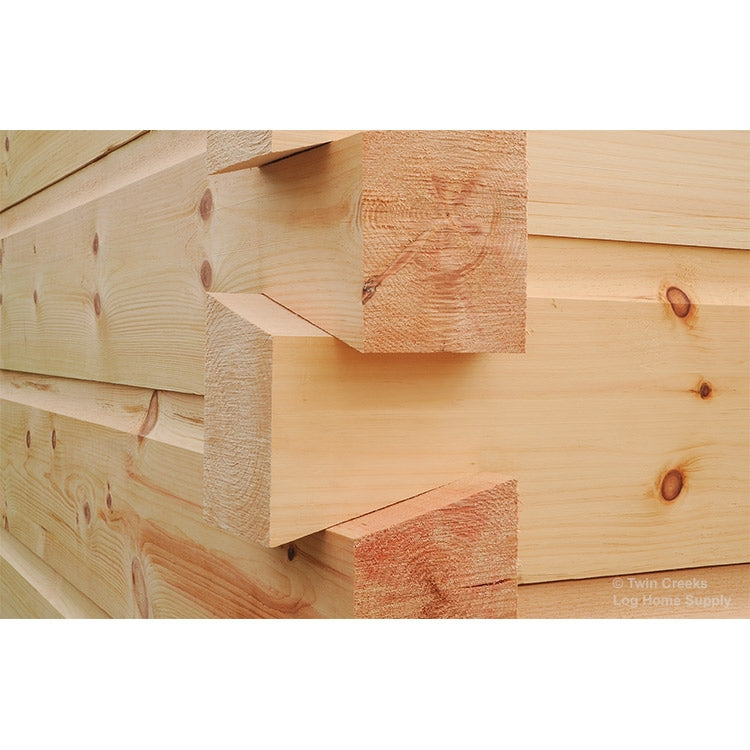 6x12 White Pine Air Dried Chink Logs (Dovetail End Corner Joint)