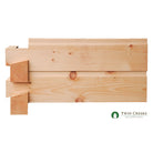 Side View of 6x12 White Pine Dovetail False Corners