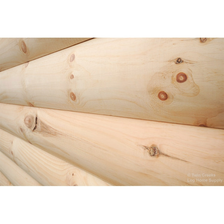 6x8 White Pine "D" Log (Installed Front Angled)