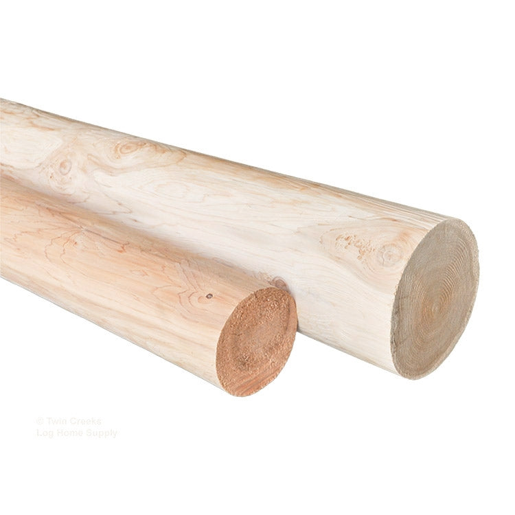 Northern White Cedar Hand Peeled Posts (6" & 8" Comparison)