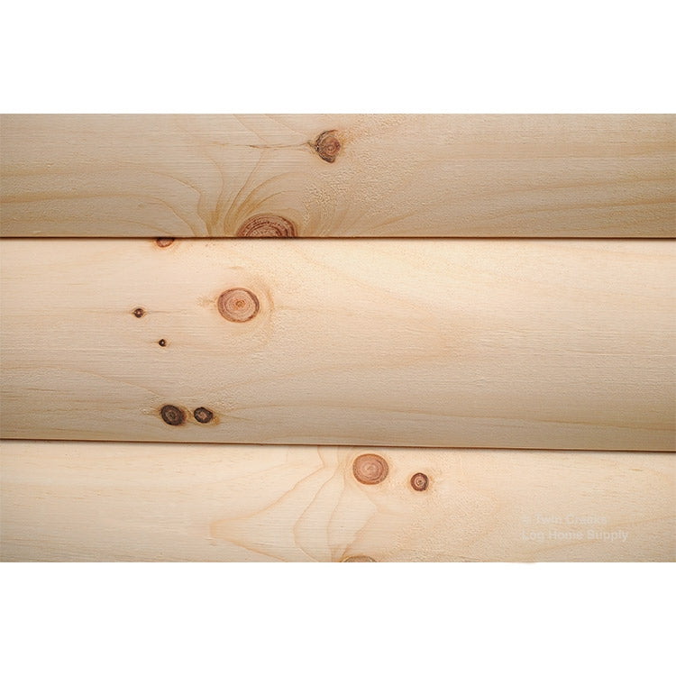 8x8 White Pine D Log (D Log Face Close)