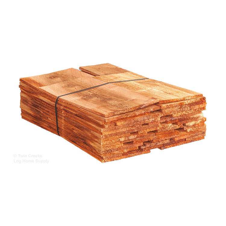 Western Red Cedar Wood Shingles 18-in, Fish Scale Pattern