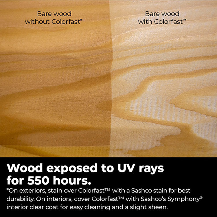 Colorfast Pre-Stain Base Coat - Bare Wood Comparison