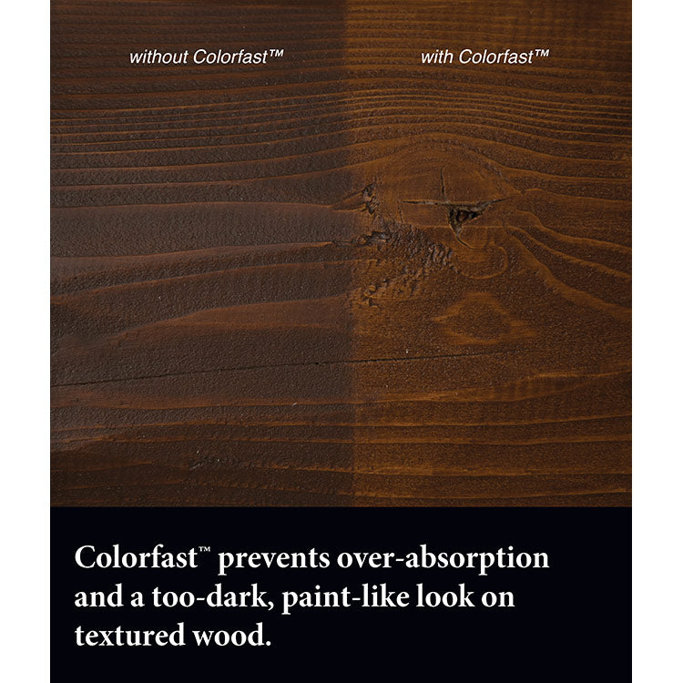Colorfast Pre-Stain Base Coat - Dark Stain Comparison