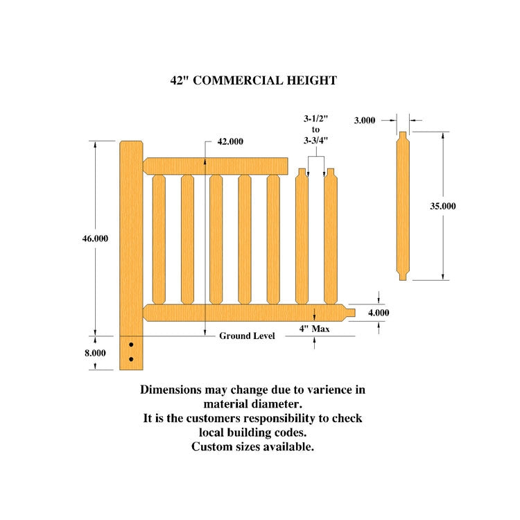 Commercial Height Rail Specifications
