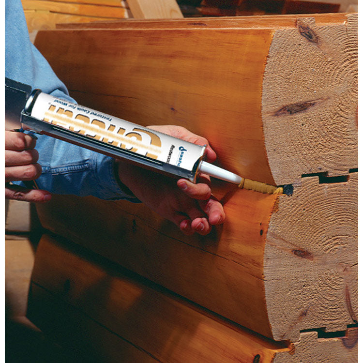 Sashco Conceal Textured Caulk - On Milled Logs