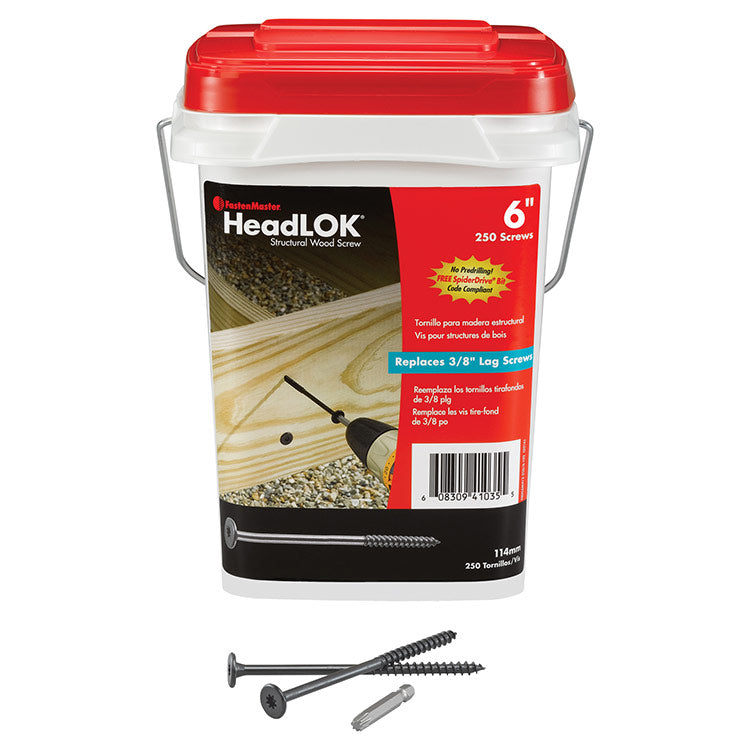 Headlok Screws Bucket - 6", 250 Pieces