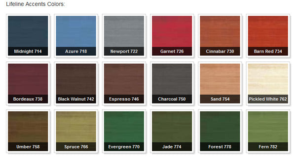 PermaChink Lifeline Accents Color Chart