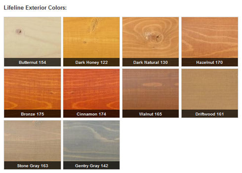 PermaChink Lifeline Exterior Finish - Color Chart