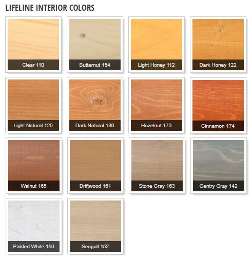Lifeline Interior Stain - Color Chart