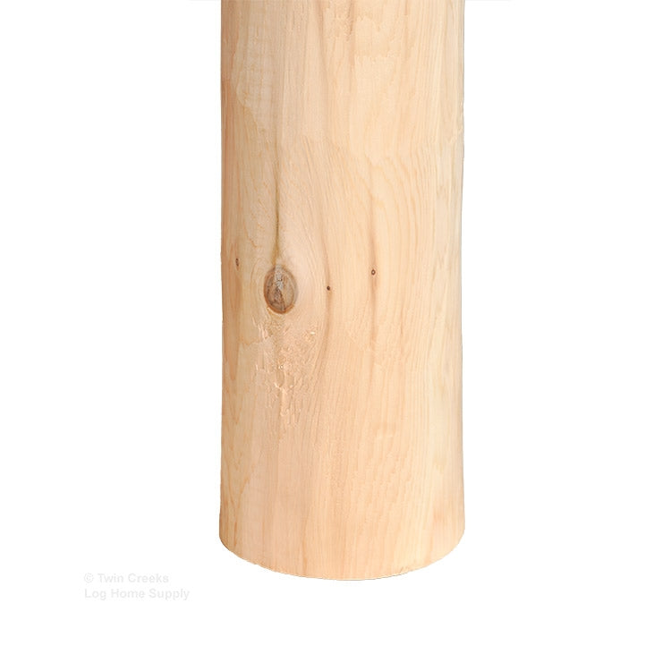 Non-Drilled or Notched White Cedar Hand Peeled Rail Post (Base)