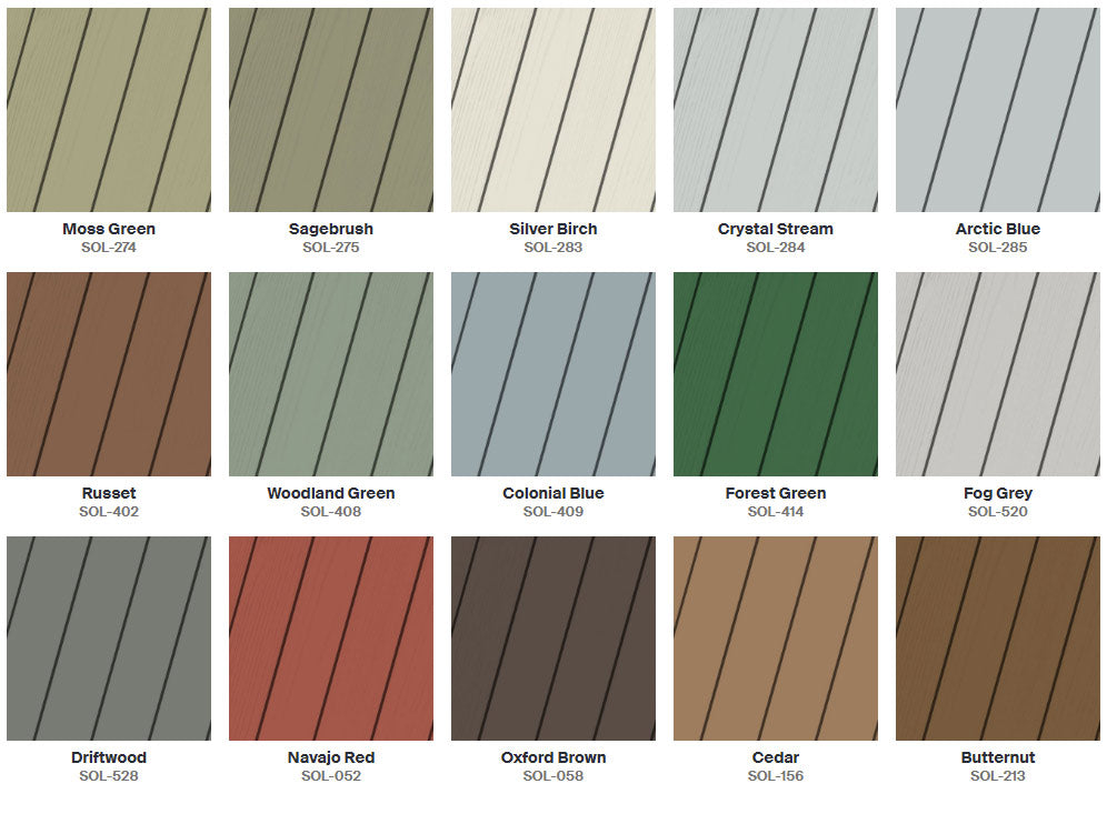 PPG Proluxe Rubbol Solid Stain - Color Chart #3