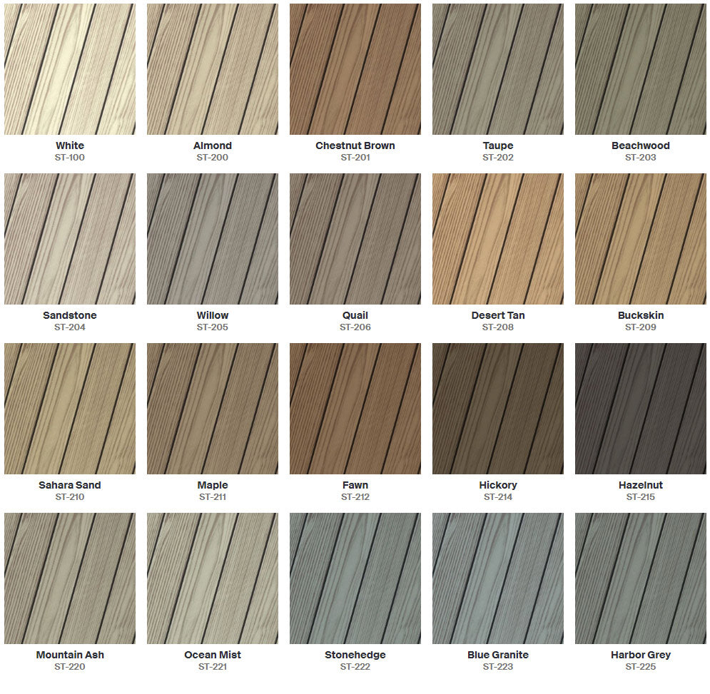 PPG Proluxe Cetol SRD Semi-Transparent Stain Color Chart #1