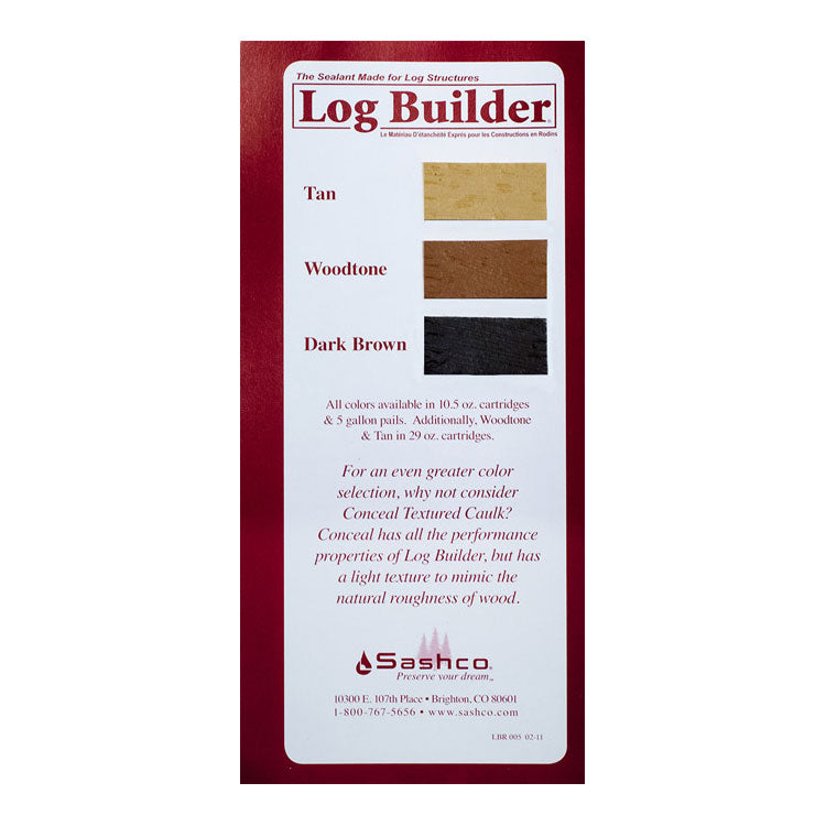 Sashco Log Builder Caulk Color Card